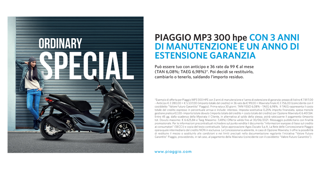 Piaggio Ride Now Mp3 con Piaggio X-Care+